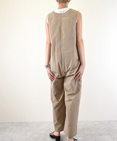 STYLEBLOCK（スタイルブロック）の「Eオックスハーフジップサロペットパンツ（サロペット/オーバーオール・レディース・カーキ/ベージュ/ブラック・M）」の7枚目の写真