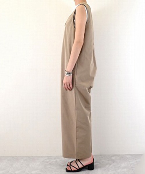 STYLEBLOCK（スタイルブロック）の「Eオックスハーフジップサロペットパンツ（サロペット/オーバーオール・レディース・カーキ/ベージュ/ブラック・M）」の6枚目の写真