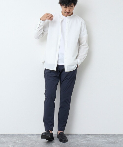 NOLLEY’S（ノーリーズ）の「TCサッカー バンドカラーシャツ（シャツ/ブラウス・メンズ・ブラック系その他/ホワイト/グリーン系その他/ネイビー・M/S/XL/L）」の12枚目の写真