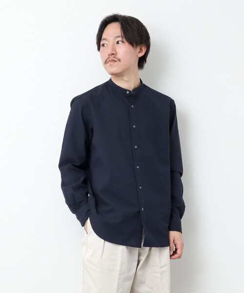 NOLLEY’S（ノーリーズ）の「TCサッカー バンドカラーシャツ（シャツ/ブラウス・メンズ・ブラック系その他/ホワイト/グリーン系その他/ネイビー・M/S/XL/L）」の17枚目の写真