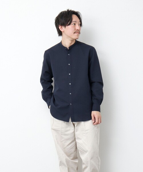 NOLLEY’S（ノーリーズ）の「TCサッカー バンドカラーシャツ（シャツ/ブラウス・メンズ・ブラック系その他/ホワイト/グリーン系その他/ネイビー・M/S/XL/L）」の19枚目の写真