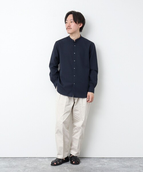 NOLLEY’S（ノーリーズ）の「TCサッカー バンドカラーシャツ（シャツ/ブラウス・メンズ・ブラック系その他/ホワイト/グリーン系その他/ネイビー・M/S/XL/L）」の21枚目の写真