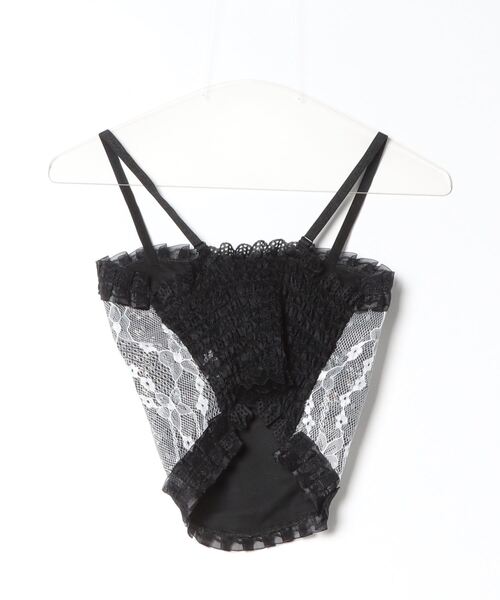 gossip!ロサンゼルス(ゴシップロサンゼルス)の「Y2Kヴィンテージ レース フリルカップ付き フェミニン トレンドレイヤードブラキャミソールインナー(キャミソール・レディース・ブラック/ホワイト・FREE)」の18枚目の写真