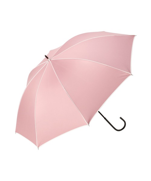 遮光率・UVカット率99％生地使用】パイピング 長傘 50cm ピンク 日傘