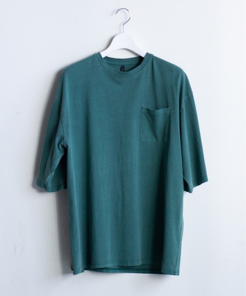 COMMON WARE(コモンウェアー)の「COMMONWARE:16/-天竺 ピグメント加工 ポケットTEE(Tシャツ/カットソー・メンズ・ベージュ/グリーン/ブラウン/ブラック・L/XL/M)」の1枚目の写真