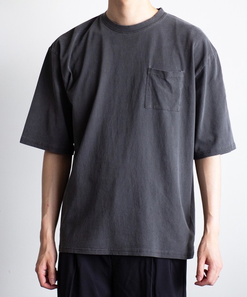 COMMON WARE(コモンウェアー)の「COMMONWARE:16/-天竺 ピグメント加工 ポケットTEE(Tシャツ/カットソー・メンズ・ベージュ/グリーン/ブラウン/ブラック・L/XL/M)」の7枚目の写真
