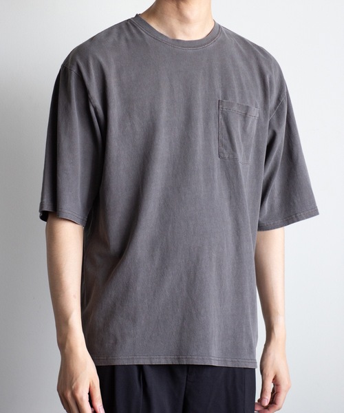 COMMON WARE(コモンウェアー)の「COMMONWARE:16/-天竺 ピグメント加工 ポケットTEE(Tシャツ/カットソー・メンズ・ベージュ/グリーン/ブラウン/ブラック・L/XL/M)」の8枚目の写真