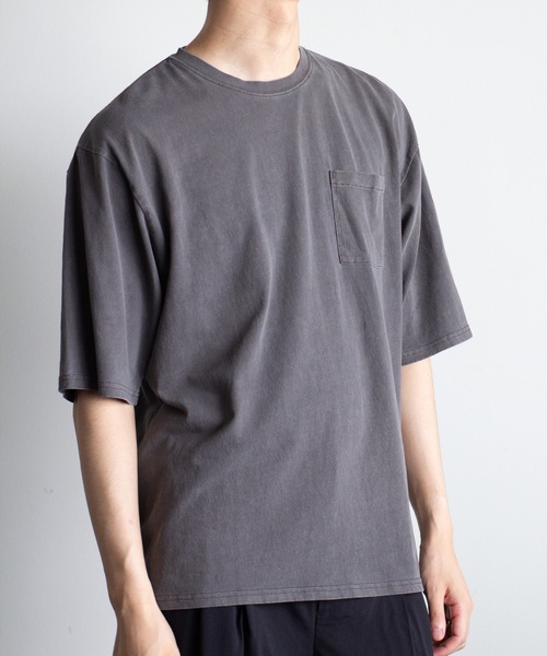 COMMON WARE(コモンウェアー)の「COMMONWARE:16/-天竺 ピグメント加工 ポケットTEE(Tシャツ/カットソー・メンズ・ベージュ/グリーン/ブラウン/ブラック・L/XL/M)」の9枚目の写真