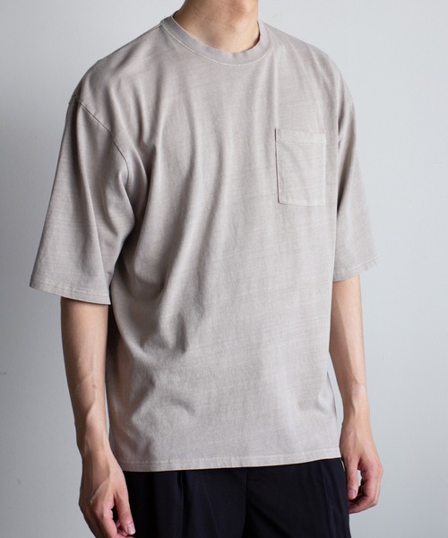 COMMON WARE(コモンウェアー)の「COMMONWARE:16/-天竺 ピグメント加工 ポケットTEE(Tシャツ/カットソー・メンズ・ベージュ/グリーン/ブラウン/ブラック・L/XL/M)」の11枚目の写真