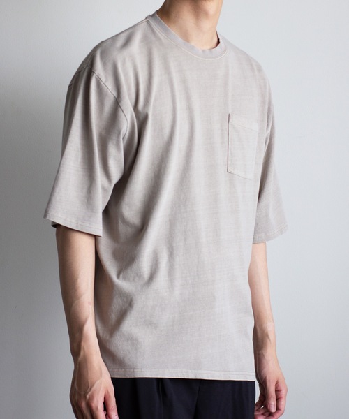 COMMON WARE(コモンウェアー)の「COMMONWARE:16/-天竺 ピグメント加工 ポケットTEE(Tシャツ/カットソー・メンズ・ベージュ/グリーン/ブラウン/ブラック・L/XL/M)」の12枚目の写真