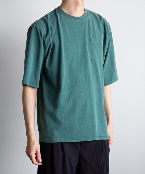 COMMON WARE(コモンウェアー)の「COMMONWARE:16/-天竺 ピグメント加工 ポケットTEE(Tシャツ/カットソー・メンズ・ベージュ/グリーン/ブラウン/ブラック・L/XL/M)」の14枚目の写真