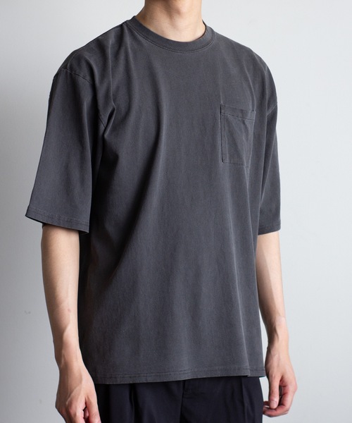 COMMON WARE(コモンウェアー)の「COMMONWARE:16/-天竺 ピグメント加工 ポケットTEE(Tシャツ/カットソー・メンズ・ベージュ/グリーン/ブラウン/ブラック・L/XL/M)」の15枚目の写真