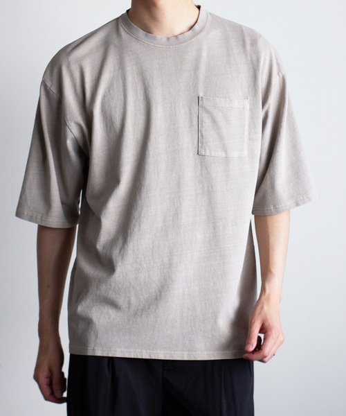 COMMON WARE(コモンウェアー)の「COMMONWARE:16/-天竺 ピグメント加工 ポケットTEE(Tシャツ/カットソー・メンズ・ベージュ/グリーン/ブラウン/ブラック・L/XL/M)」の17枚目の写真