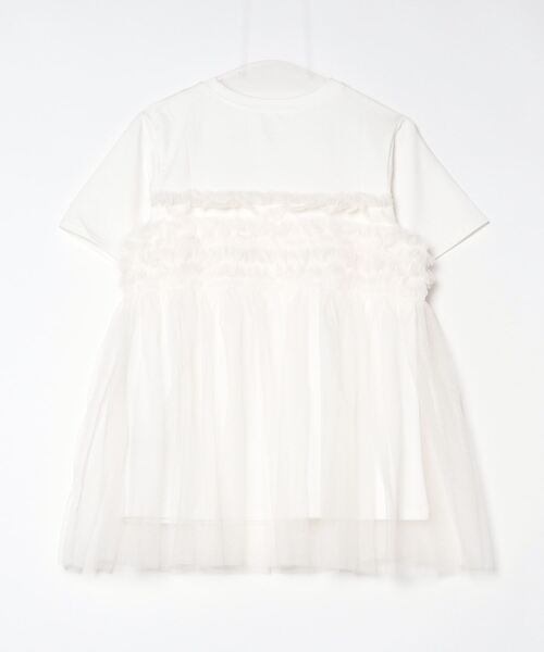 Per sist ence(パーシエンス)の「フリルチュールドッキングTシャツ(Tシャツ/カットソー・レディース・ブラック/オフホワイト/グレー・FREE)」の4枚目の写真