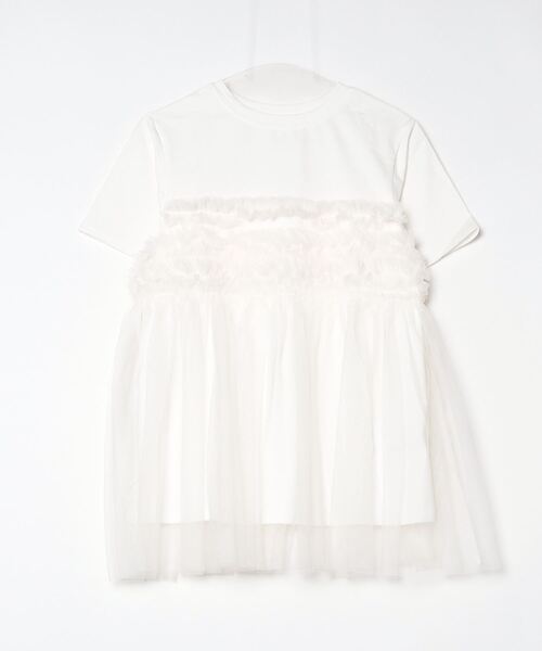 Per sist ence(パーシエンス)の「フリルチュールドッキングTシャツ(Tシャツ/カットソー・レディース・ブラック/オフホワイト/グレー・FREE)」の20枚目の写真