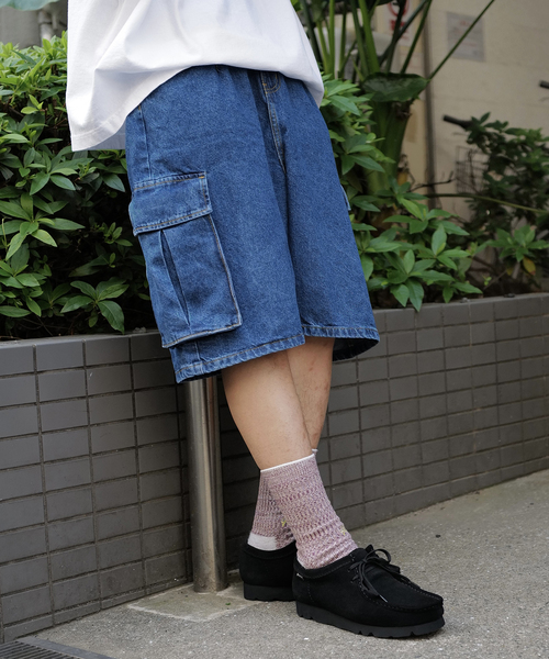 WILLY CHAVARRIA(ウィリーチャバリア)の「【WILLY CHAVARRIA / ウィリー チャバリア】WISM 別注 CARGO SHORT-D(デニムパンツ・メンズ・ネイビー・MEDIUM/LARGE)」の3枚目の写真