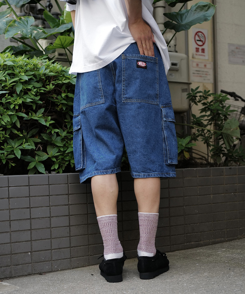 WILLY CHAVARRIA(ウィリーチャバリア)の「【WILLY CHAVARRIA / ウィリー チャバリア】WISM 別注 CARGO SHORT-D(デニムパンツ・メンズ・ネイビー・MEDIUM/LARGE)」の9枚目の写真