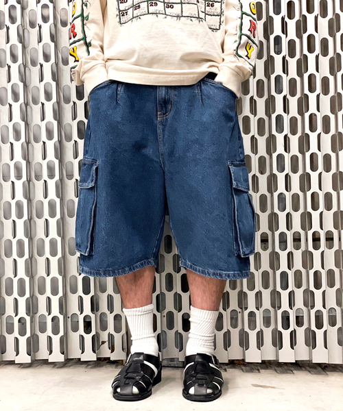 WILLY CHAVARRIA(ウィリーチャバリア)の「【WILLY CHAVARRIA / ウィリー チャバリア】WISM 別注 CARGO SHORT-D(デニムパンツ・メンズ・ネイビー・MEDIUM/LARGE)」の13枚目の写真