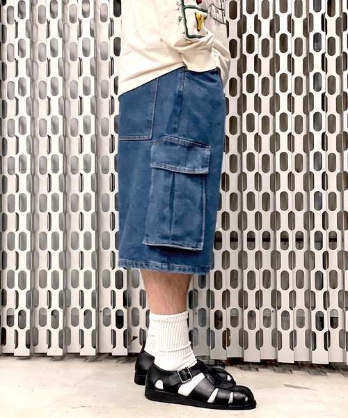 WILLY CHAVARRIA(ウィリーチャバリア)の「【WILLY CHAVARRIA / ウィリー チャバリア】WISM 別注 CARGO SHORT-D(デニムパンツ・メンズ・ネイビー・MEDIUM/LARGE)」の15枚目の写真