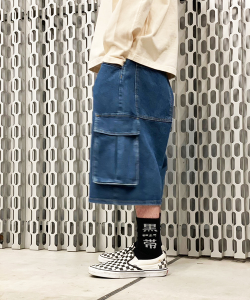 WILLY CHAVARRIA(ウィリーチャバリア)の「【WILLY CHAVARRIA / ウィリー チャバリア】WISM 別注 CARGO SHORT-D(デニムパンツ・メンズ・ネイビー・MEDIUM/LARGE)」の19枚目の写真