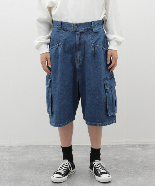 WILLY CHAVARRIA(ウィリーチャバリア)の「【WILLY CHAVARRIA / ウィリー チャバリア】WISM 別注 CARGO SHORT-D(デニムパンツ・メンズ・ネイビー・MEDIUM/LARGE)」の22枚目の写真