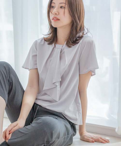 Jayro(ジャイロ)の「フレア袖スカーフボウタイブラウス(シャツ/ブラウス・レディース・グレー系その他/オフホワイト/ライトグリーン/ネイビー/ホワイト系その他3・M)」の21枚目の写真