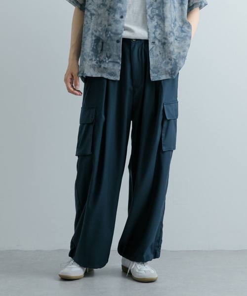 SENSE OF PLACE by URBAN RESEARCH(センスオブプレイスバイアーバンリサーチ)の「『ユニセックス』『セットアップ対応』 ワイドカーゴパンツ(カーゴパンツ・メンズ・ベージュ/ミント/ブラック/グレー/ネイビー・SMALL/MEDIUM/LARGE)」の8枚目の写真