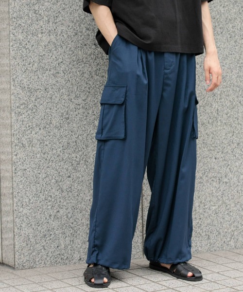 SENSE OF PLACE by URBAN RESEARCH(センスオブプレイスバイアーバンリサーチ)の「『ユニセックス』『セットアップ対応』 ワイドカーゴパンツ(カーゴパンツ・メンズ・ベージュ/ミント/ブラック/グレー/ネイビー・SMALL/MEDIUM/LARGE)」の15枚目の写真