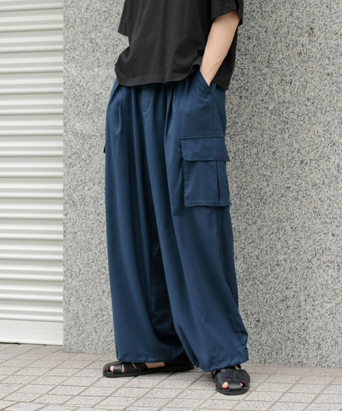 SENSE OF PLACE by URBAN RESEARCH(センスオブプレイスバイアーバンリサーチ)の「『ユニセックス』『セットアップ対応』 ワイドカーゴパンツ(カーゴパンツ・メンズ・ベージュ/ミント/ブラック/グレー/ネイビー・SMALL/MEDIUM/LARGE)」の16枚目の写真