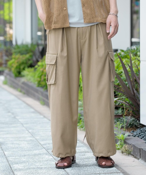 SENSE OF PLACE by URBAN RESEARCH(センスオブプレイスバイアーバンリサーチ)の「『ユニセックス』『セットアップ対応』 ワイドカーゴパンツ(カーゴパンツ・メンズ・ベージュ/ミント/ブラック/グレー/ネイビー・SMALL/MEDIUM/LARGE)」の20枚目の写真