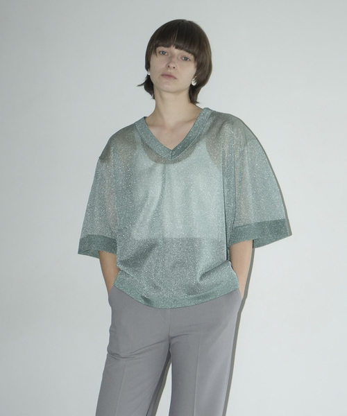 CLANE クラネ 24SS SHEER V NECK KNIT TOPS シアーVネックニットトップス 16106-2152 1 BLACK セーター 半袖 トップス【新古品】【中古】【CLANE】 CLANE - CLANE クラネ 24SS SHEER V NECK KNIT TOPS シアーVネック