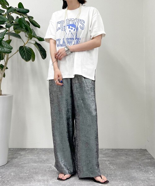 fredy emue（フレディエミュ）の「シャイニーイージーパンツ（その他パンツ・レディース・ブラック/ゴールド・38/36）」の20枚目の写真