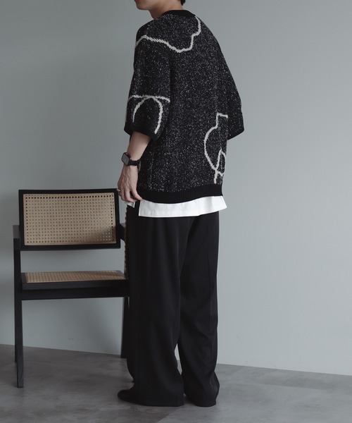 epnok(エプノック)の「ウェーブラインニットポロシャツ(ポロシャツ・メンズ・ブラック/グレイッシュベージュ/ダークブルー・LARGE/SMALL/MEDIUM)」の17枚目の写真