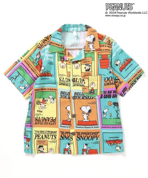PEANUTS(ピーナッツ)の「PEANUTSコラボ アロハシャツ(シャツ/ブラウス・キッズ・オフホワイト/サックスブルー/レインボー・80/90/100/110/120/130)」の5枚目の写真
