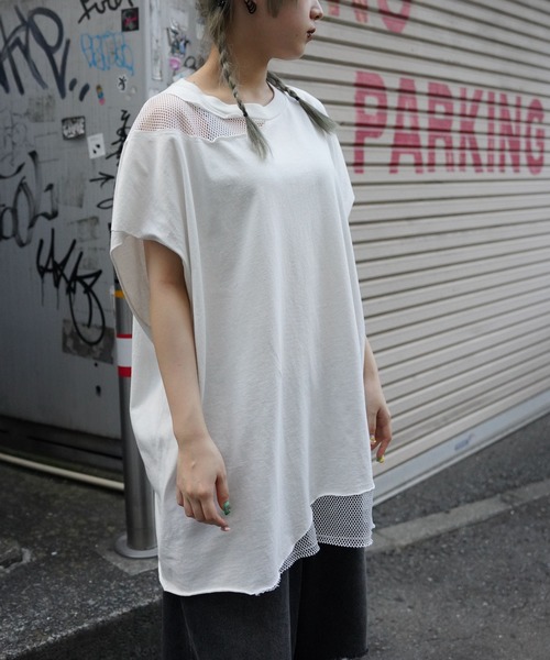 DANKE SCHON(ダンケシェーン)の「DankeSchon/ダンケシェーン/MESH DAMEGE NS(タンクトップ・レディース・ホワイト/ブラック・L/M)」の1枚目の写真