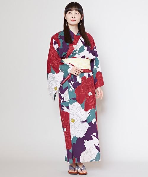 カヤ（カヤ）の「【カヤ】夏華二部式浴衣 UV羽織＆ワンピース2点セット（浴衣・レディース・ネイビー/ブルー/レッド/ブルー系その他/パープル系その他/ホワイト×イエロー/ブラック×イエロー・FREE）」の6枚目の写真