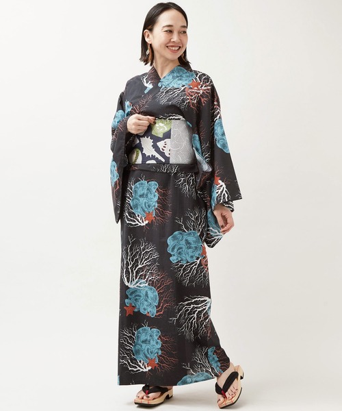 カヤ】夏華二部式浴衣 UV羽織＆ワンピース2点セット（浴衣）｜カヤ