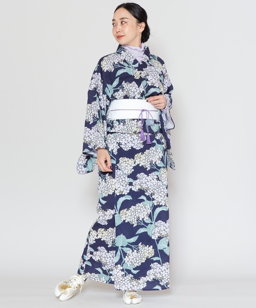 カヤ（カヤ）の「【カヤ】夏華二部式浴衣 UV羽織＆ワンピース2点セット（浴衣・レディース・ネイビー/ブルー/レッド/ブルー系その他/パープル系その他/ホワイト×イエロー/ブラック×イエロー・FREE）」の11枚目の写真