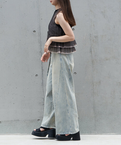 RAY CASSIN（レイカズン）の「チュールベスト（シャツ/ブラウス・レディース・カーキ/ブラック/アイボリー・FREE）」の22枚目の写真