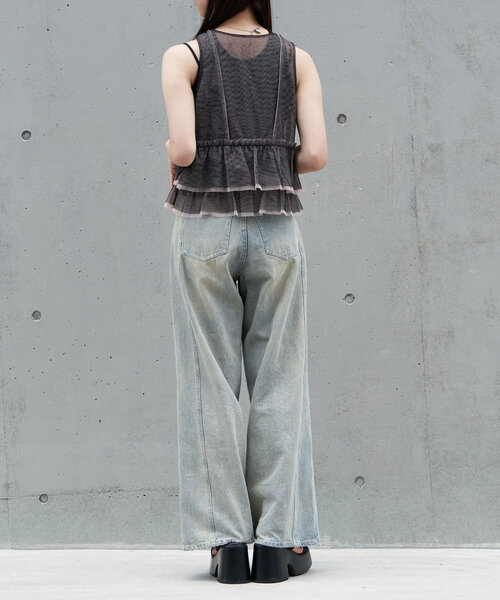 RAY CASSIN（レイカズン）の「チュールベスト（シャツ/ブラウス・レディース・カーキ/ブラック/アイボリー・FREE）」の21枚目の写真