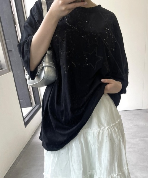 B.R.U(ブル)の「平成レトロ/ラインストーンTシャツ(Tシャツ/カットソー・レディース・ホワイト系その他/グレー系その他/ブラック系その他/ホワイト/ブラック/グレー/ブラック系その他2/ホワイト系その他2・FREE)」の18枚目の写真