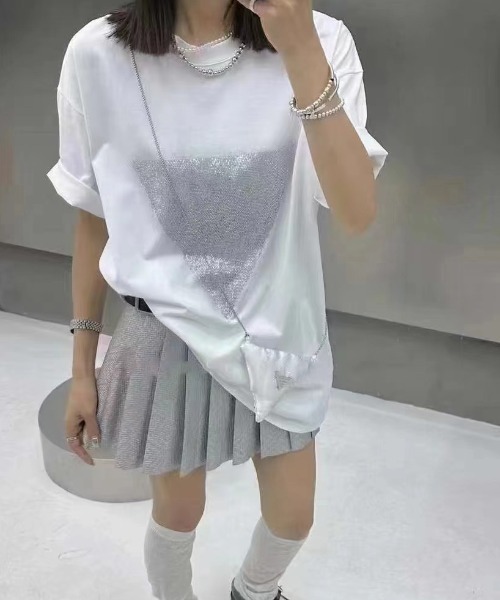 B.R.U(ブル)の「平成レトロ/ラインストーンTシャツ(Tシャツ/カットソー・レディース・ホワイト系その他/グレー系その他/ブラック系その他/ホワイト/ブラック/グレー/ブラック系その他2/ホワイト系その他2・FREE)」の17枚目の写真