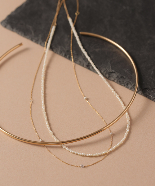 2.5パイプC型チョーカー K10（ネックレス）｜Lilas（リラ）