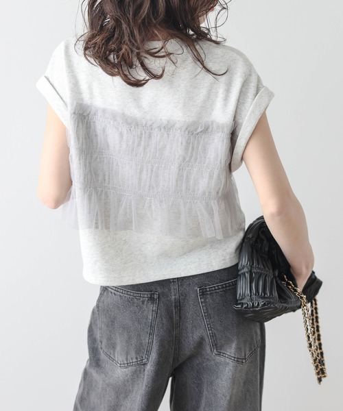 La-gemme（ラジェム）の「ビスチェ風ドッキングトップス（Tシャツ/カットソー・レディース・杢グレー/ブラック/ホワイト・フリー）」の21枚目の写真