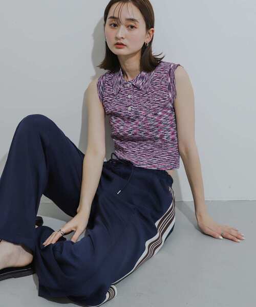 SENSE OF PLACE by URBAN RESEARCH(センスオブプレイスバイアーバンリサーチ)の「サイドラインワイドパンツ(その他パンツ・レディース・ネイビー/ホワイト/カーキ・ONE)」の15枚目の写真