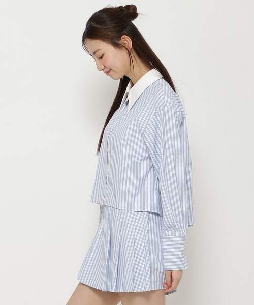 REDYAZEL（レディアゼル）の「【セットアップ可能】クレリックストライプシャツ（シャツ/ブラウス・レディース・ピンク/ベージュ/サックスブルー・FREE）」の16枚目の写真