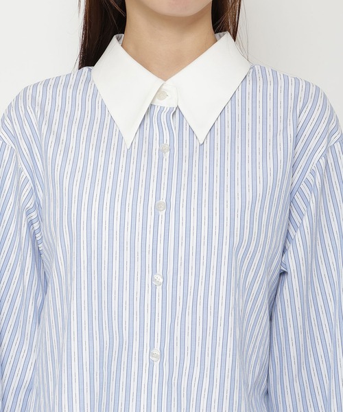REDYAZEL（レディアゼル）の「【セットアップ可能】クレリックストライプシャツ（シャツ/ブラウス・レディース・ピンク/ベージュ/サックスブルー・FREE）」の18枚目の写真