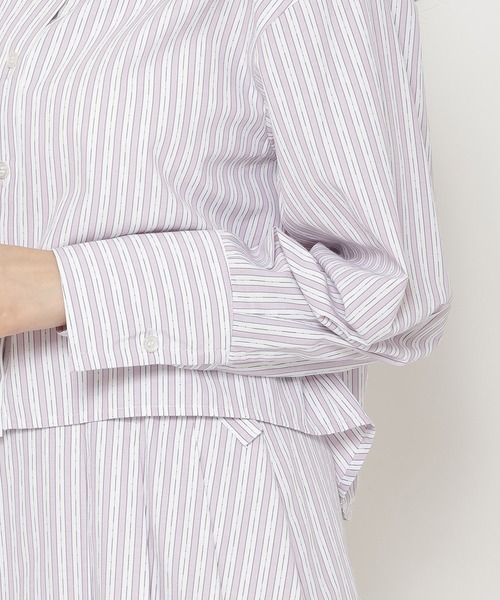 REDYAZEL（レディアゼル）の「【セットアップ可能】クレリックストライプシャツ（シャツ/ブラウス・レディース・ピンク/ベージュ/サックスブルー・FREE）」の8枚目の写真