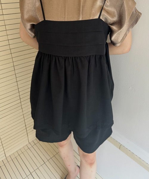 Amiur（エミレ）の「linen like half pants / リネンライクハーフパンツ（その他パンツ・レディース・ブラック/グレイッシュベージュ/ホワイト・FREE）」の2枚目の写真