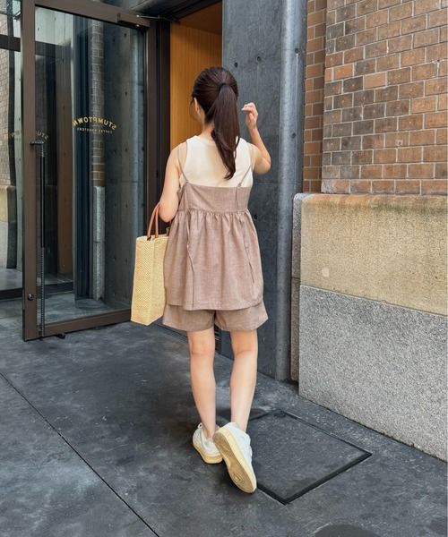 Amiur（エミレ）の「linen like half pants / リネンライクハーフパンツ（その他パンツ・レディース・ブラック/グレイッシュベージュ/ホワイト・FREE）」の11枚目の写真